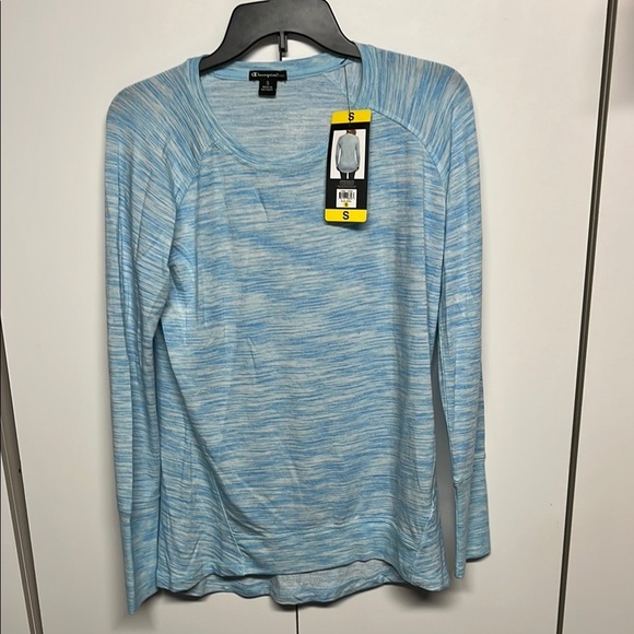 Champion Blue Ribbed Long Sleeve T-Shirt - Picture 1 of 9